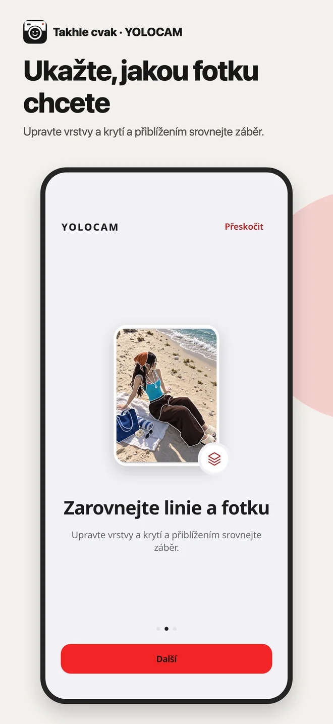 YOLOCAM · Zarovnejte linie a fotku