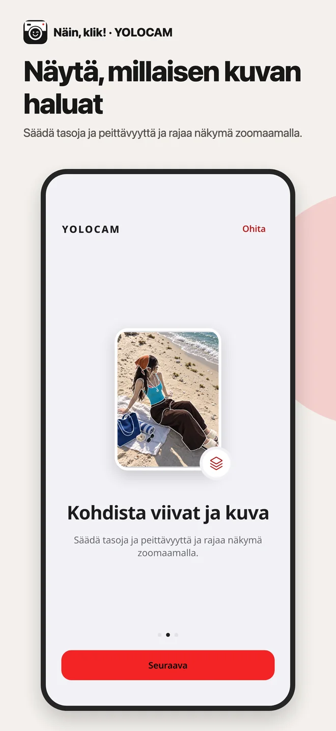 YOLOCAM · Kohdista viivat ja kuva