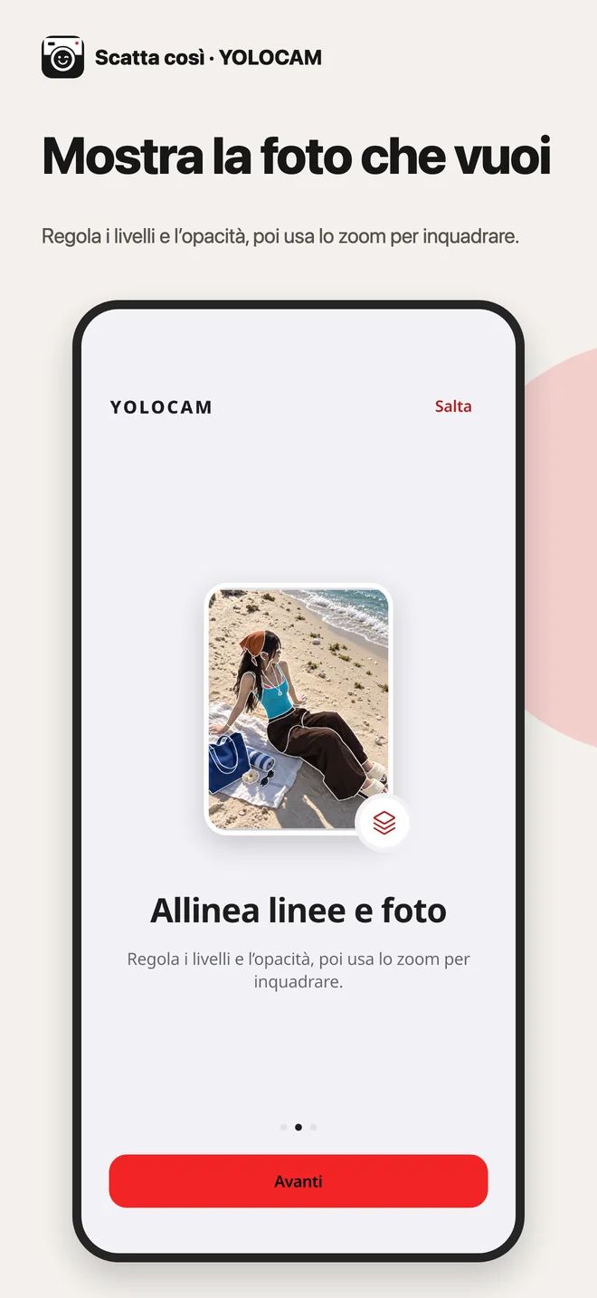 YOLOCAM · Allinea linee e foto