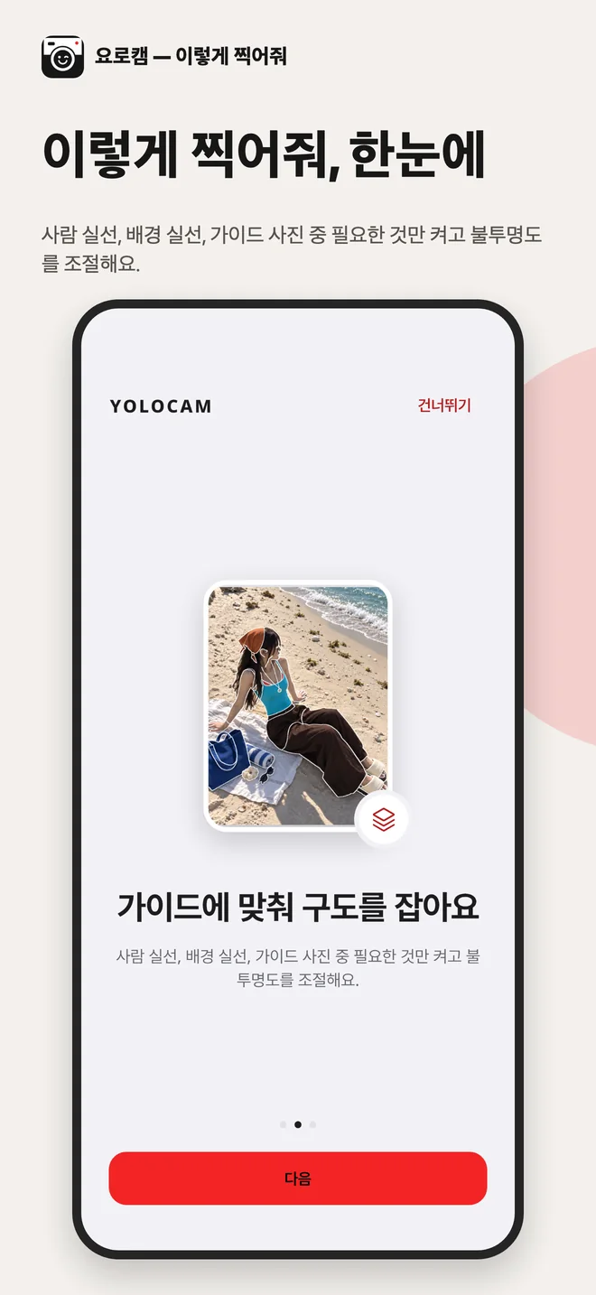 YOLOCAM · 가이드에 맞춰 구도를 잡아요