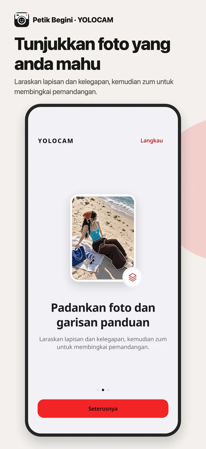 YOLOCAM · Padankan foto dan garisan panduan