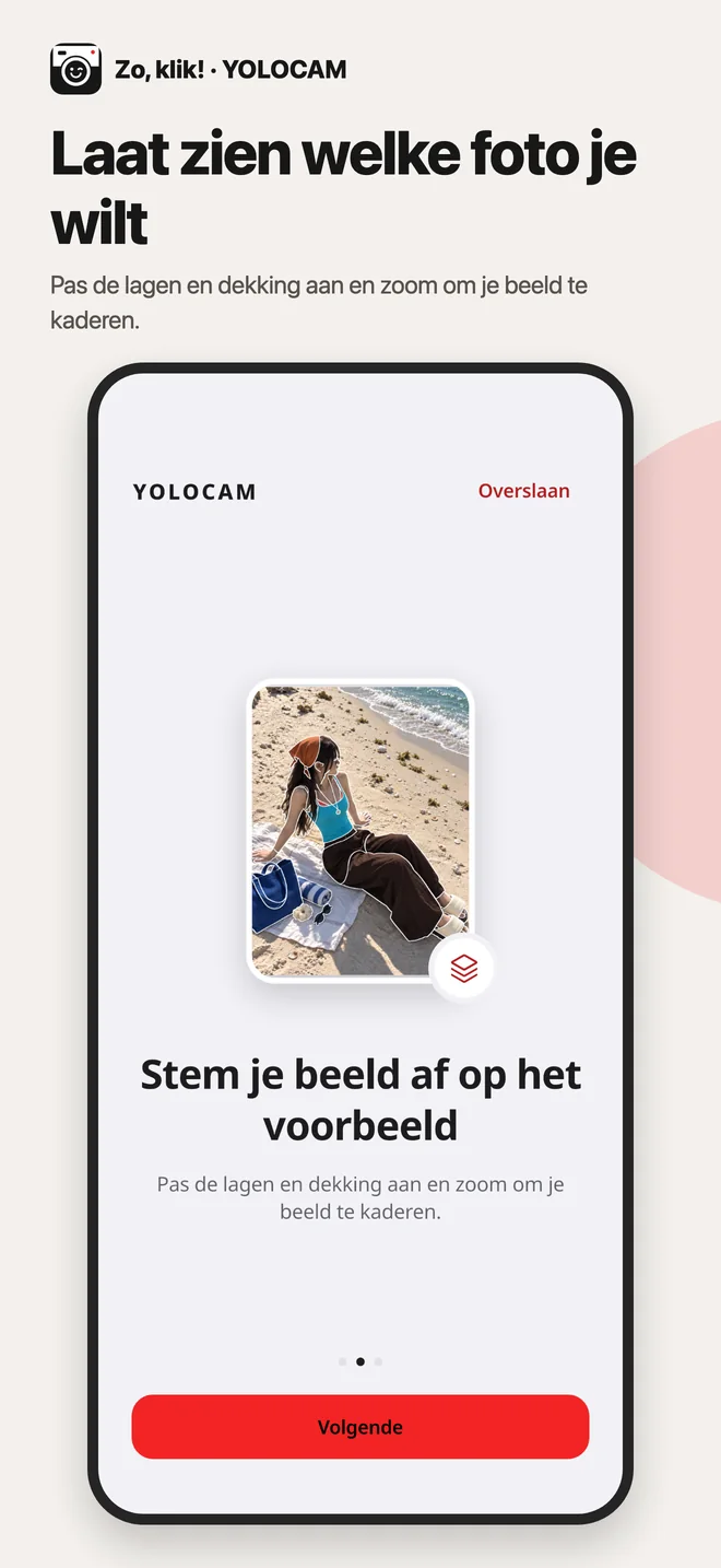 YOLOCAM · Stem je beeld af op het voorbeeld