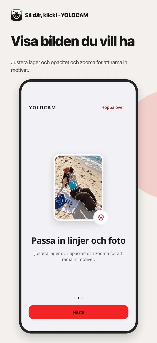 YOLOCAM · Passa in linjer och foto